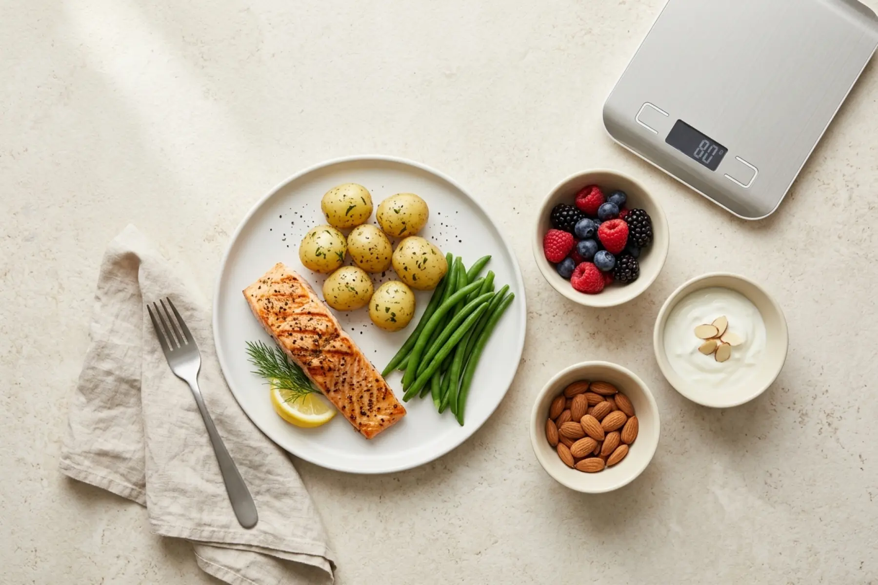 A measured portion breakfast from the 7-day 1500 calorie meal plan