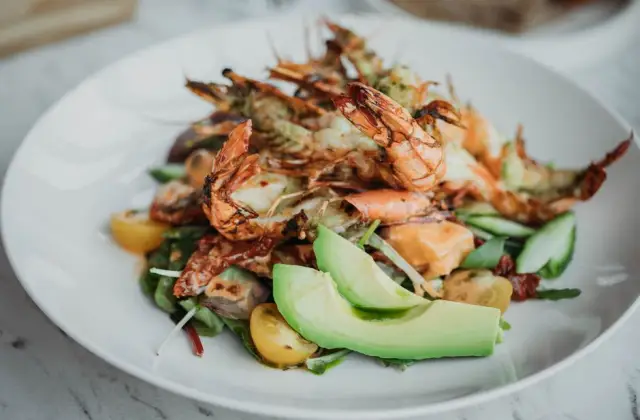 Grilled Shrimp with Orzo Salad &ndash; dinner on the 7-Day Mediterranean Diet Meal Plan