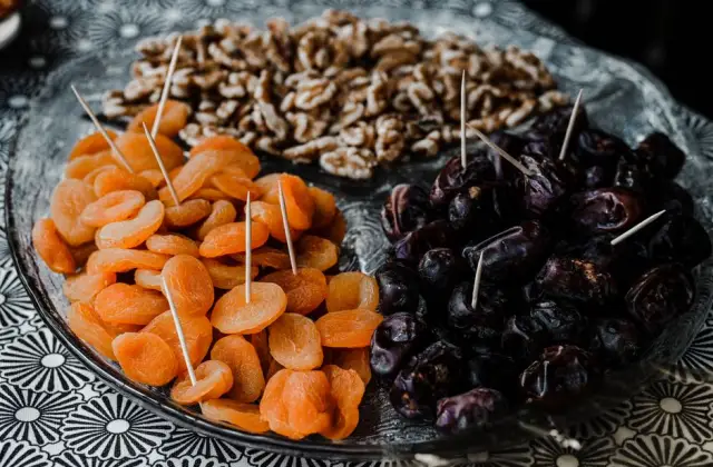 Walnuts & a Few Dried Apricots &ndash; snack on the 7-Day Mediterranean Diet Meal Plan