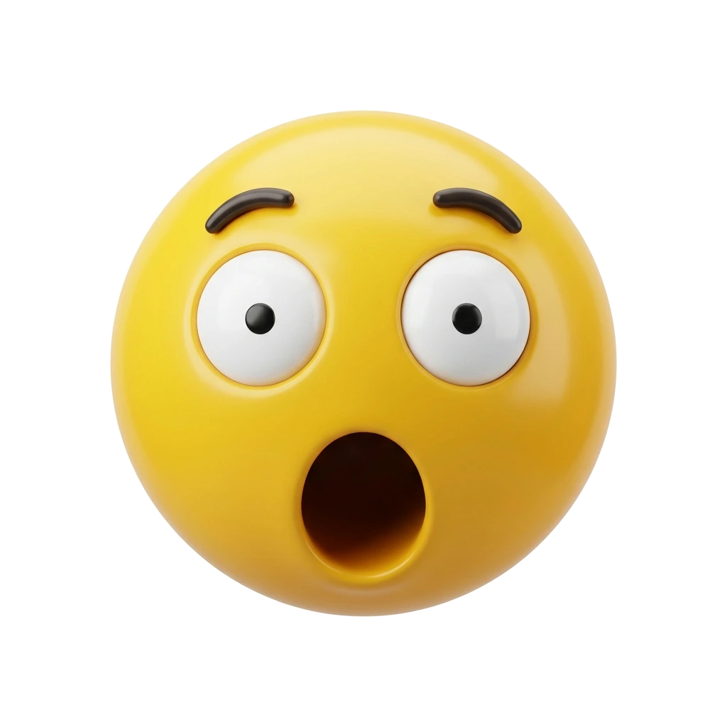 Astonished 3D emoji