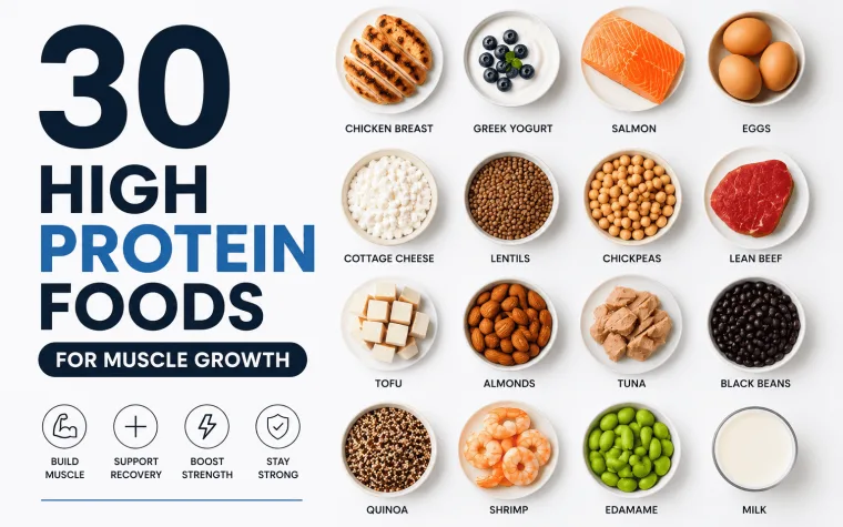30 High Protein Foods for Muscle Growth
